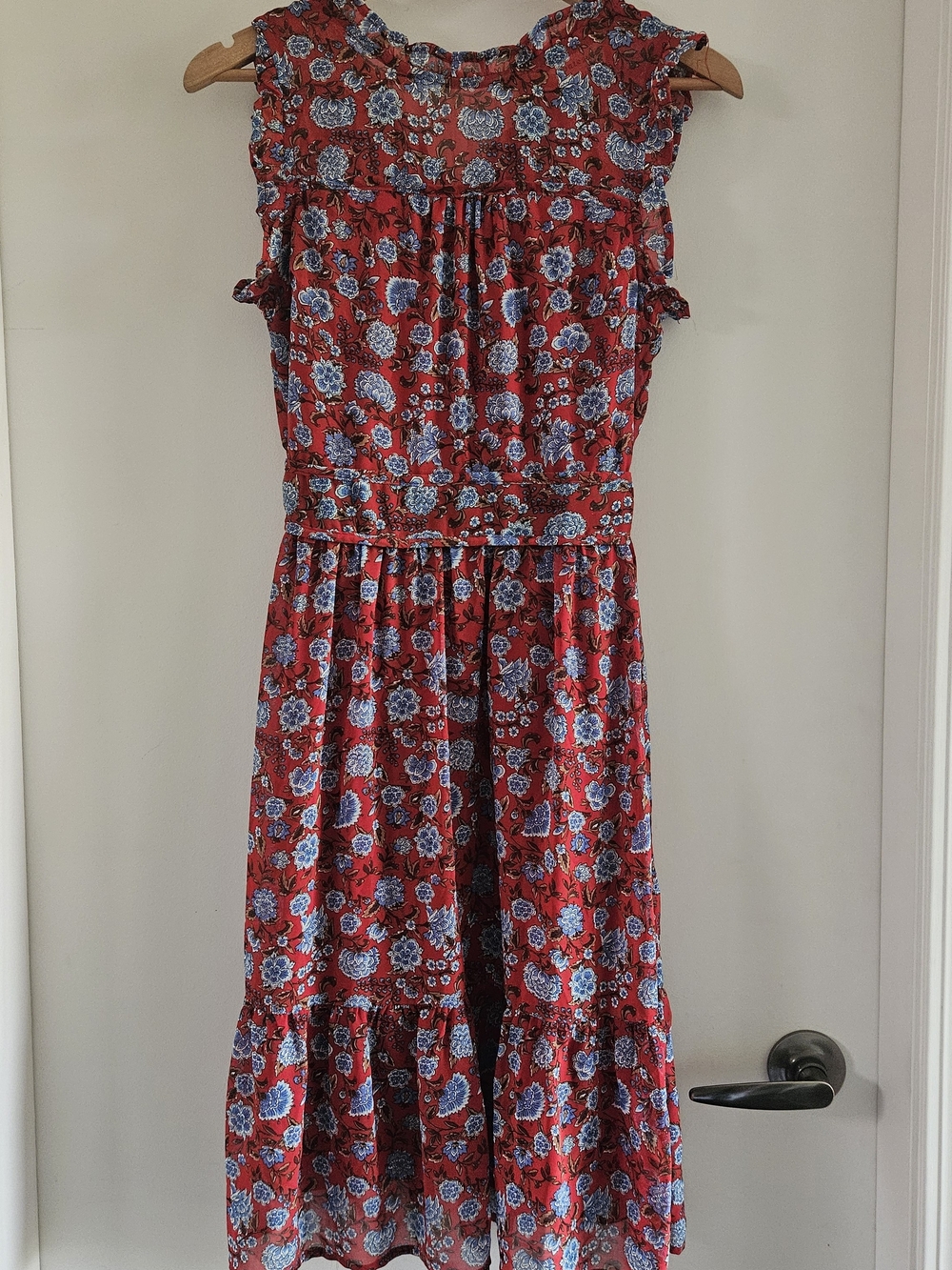 Red And Blue Floral Dress